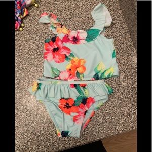Toddler floral 2 piece bathing suit